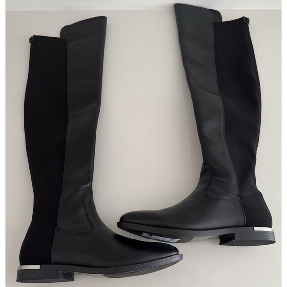 Calvin Klein Flat (Under 1 in) Over the Knee Boots for Women  Calvin Klein Women Rania Over the Knee Riding Boots Size US 5.5M Black leather